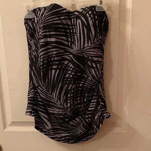 Medium Merona Black and Gray One Piece Swimsuit Top